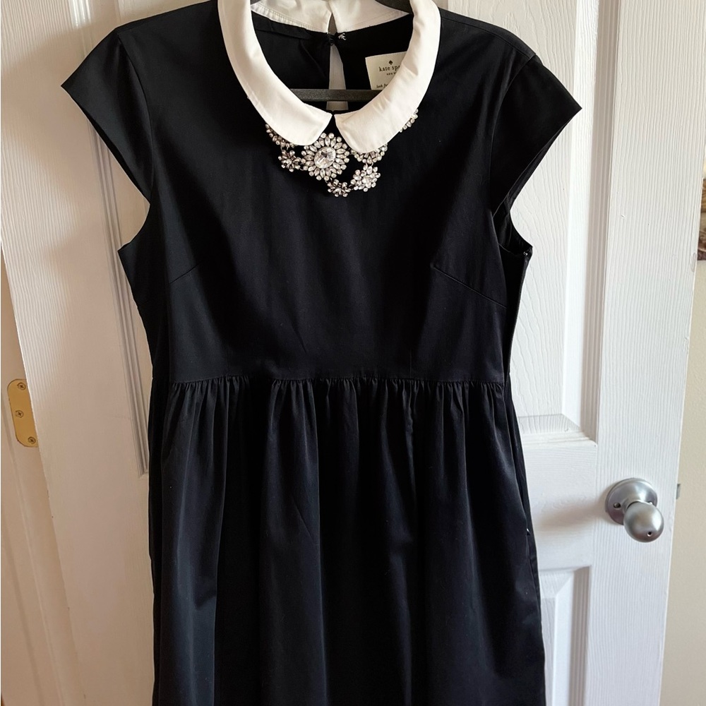 Kate Spade Elegant Black Dress with White Collar